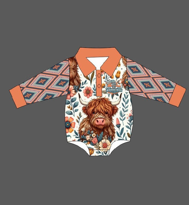 Highland Bloom -Fishing Romper