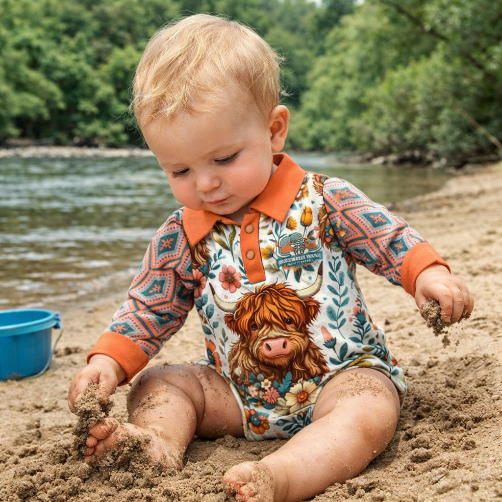 Highland Bloom -Fishing Romper