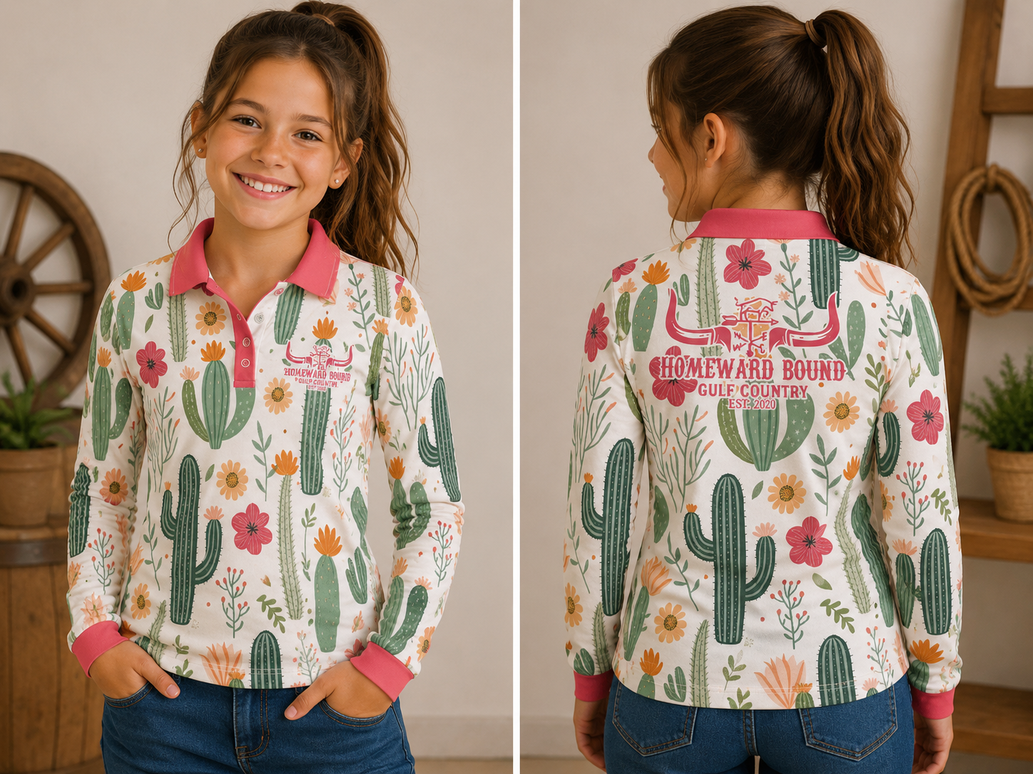 Cactus Charm - Kids Fishing Shirt